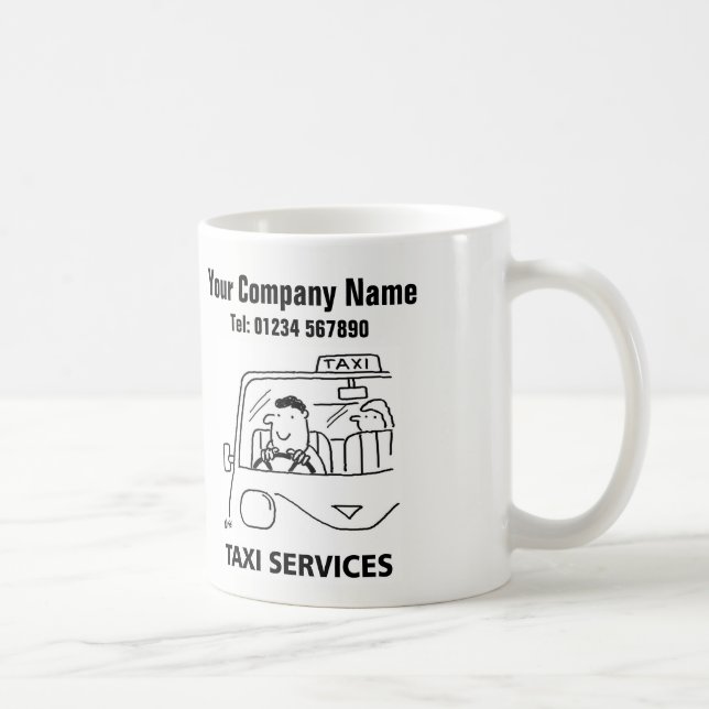 Taxi & Autovermietung Cartoon Tasse (Rechts)