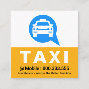 Taxi Cab Speech Box Treiber Quadratische Visitenkarte