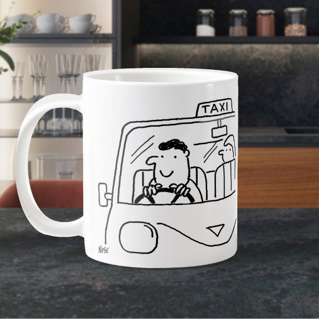 Taxi Cartoon Jumbo-Tasse (Large Mug for a Taxi Driver)