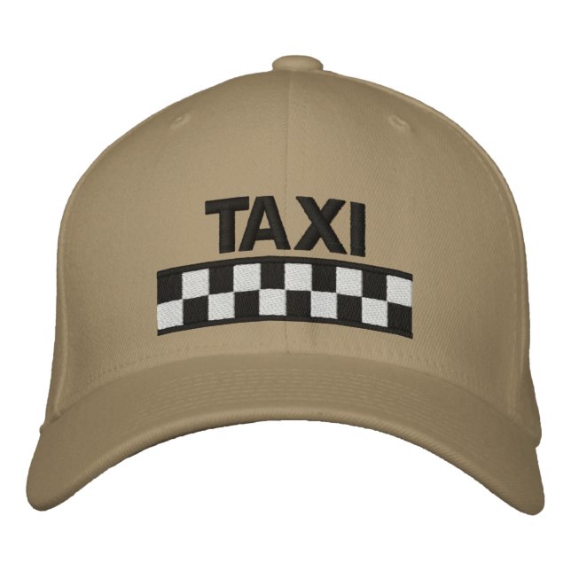 TAXI Checkered Stickbestickte Baseballkappe Bestickte Baseballkappe (Vorderseite)