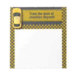 Taxi-Fahrer Gelbes Taxi Notizblock