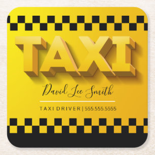 Taxi-Fahrer / Taxi-Service Rechteckiger Pappuntersetzer