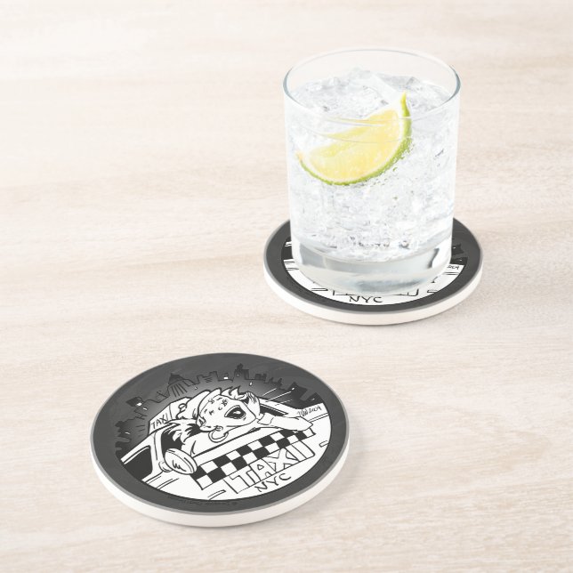 Taxi Girl Getränkeuntersetzer (Seite)