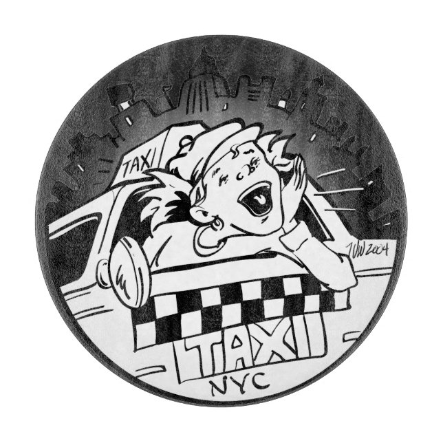Taxi Girl Schneidebrett (Vorderseite)