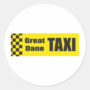 Taxi Great Dane Runder Aufkleber