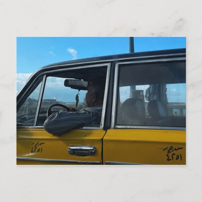 Taxi in Alexandria Postcard Postkarte (Vorderseite)