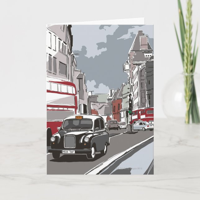 Taxi in London Karte (Vorderseite)