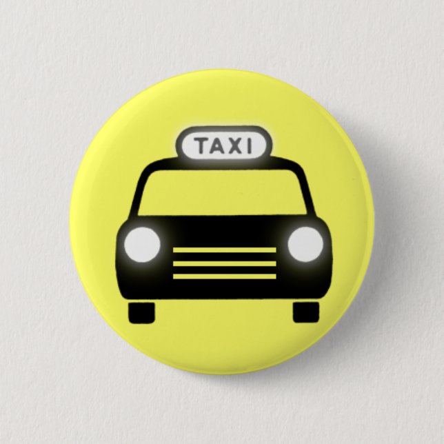 Taxi in Schwarzem u. im Weiß Button (Vorderseite)