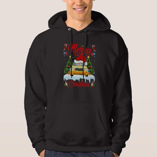 Taxi  Lights Xmas Tree Santa Taxi Christmas Hoodie (Vorderseite)