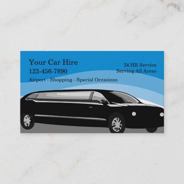 Taxi Limo Fahrer Business Cards Visitenkarte (Vorderseite)