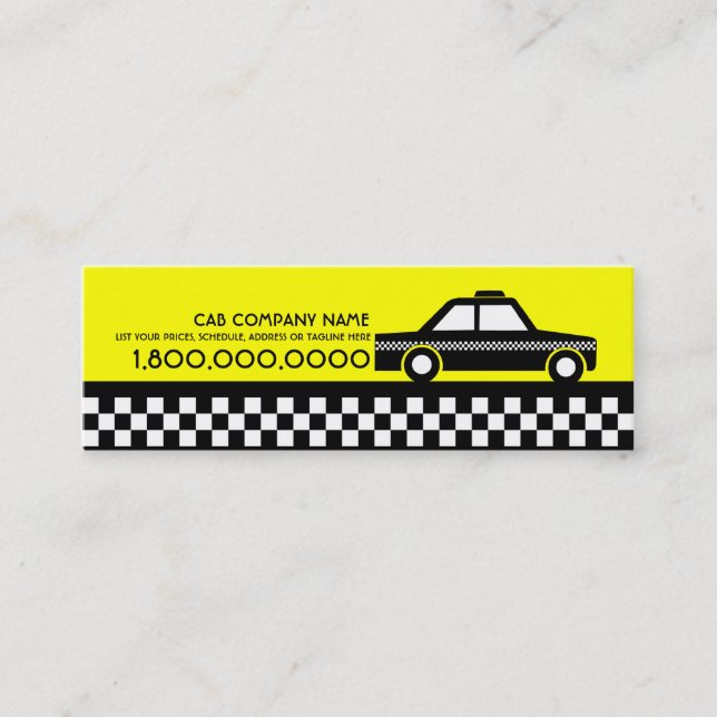 Taxi Mini Visitenkarte (Vorderseite)