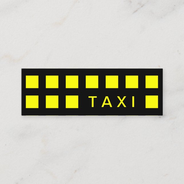 TAXI (Mod-Quadrate) Mini Visitenkarte (Vorderseite)