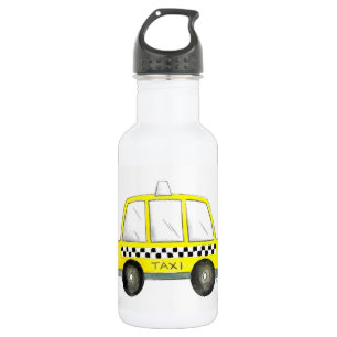 Taxi NYC Yellow New York City Checkered Cab Gesche Trinkflasche