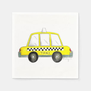 Taxi NYC Yellow New York City Checkered Cab Party Serviette