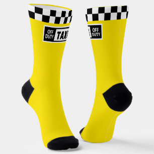 Taxi Off Duty Yellow Novelty Socken