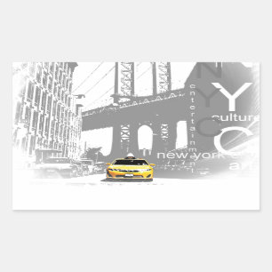 Taxi-Pop-Kunst New York City Nyc gelbe Rechteckiger Aufkleber