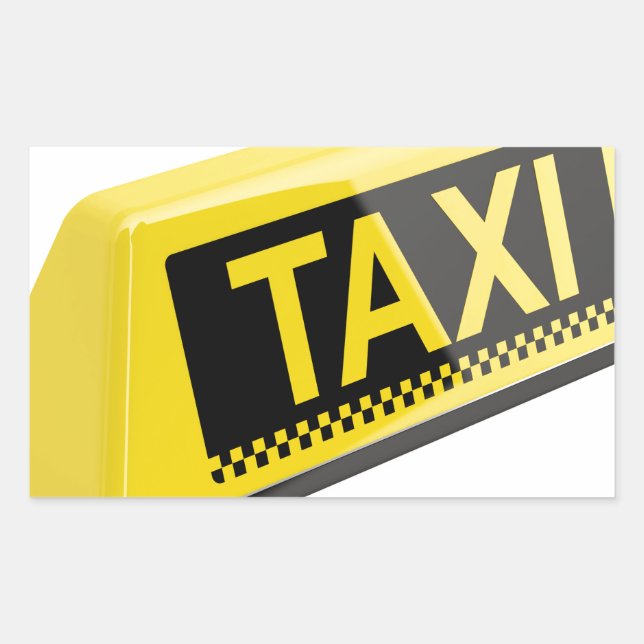 Taxi Rechteckiger Aufkleber (Vorderseite)