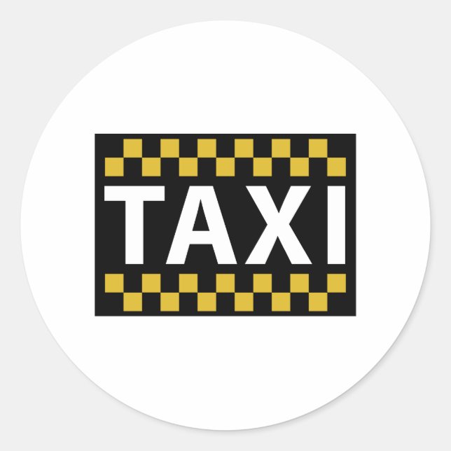 Taxi Runder Aufkleber (Vorderseite)