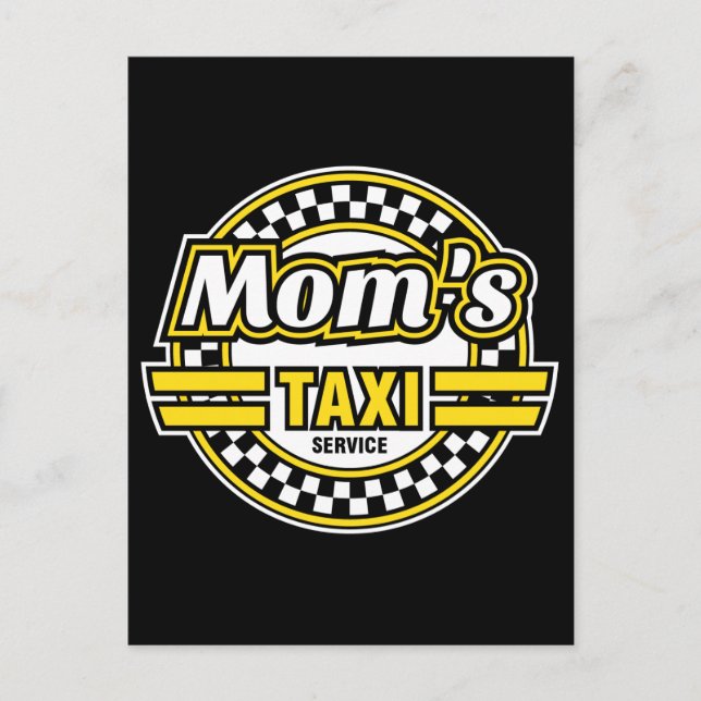 Taxi-Service der Mama Postkarte (Vorderseite)