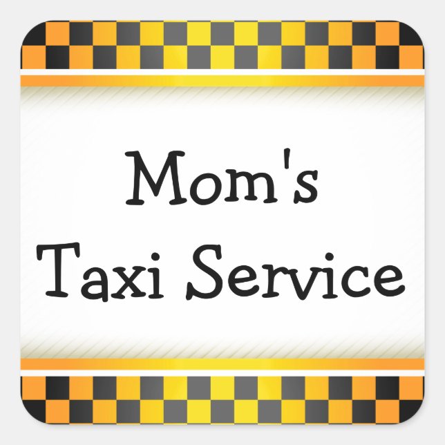Taxi-Service der Mama Quadratischer Aufkleber (Vorderseite)