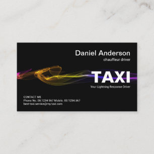 TAXI-Service für atemberaubende schwarze Blitzlich Visitenkarte