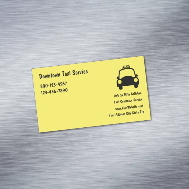 Taxi-Service Magnetische Visitenkarte (Beispiel)