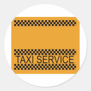 Taxi-Service mit Platz für Text Runder Aufkleber