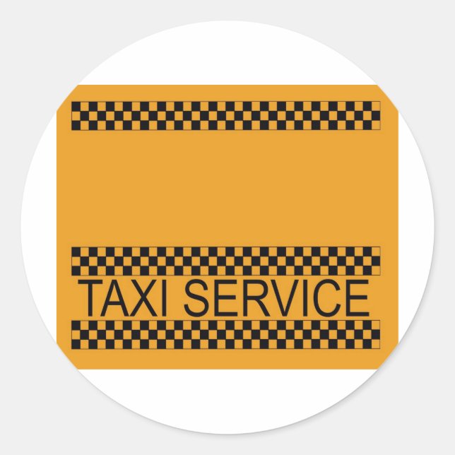 Taxi-Service mit Platz für Text Runder Aufkleber (Vorderseite)