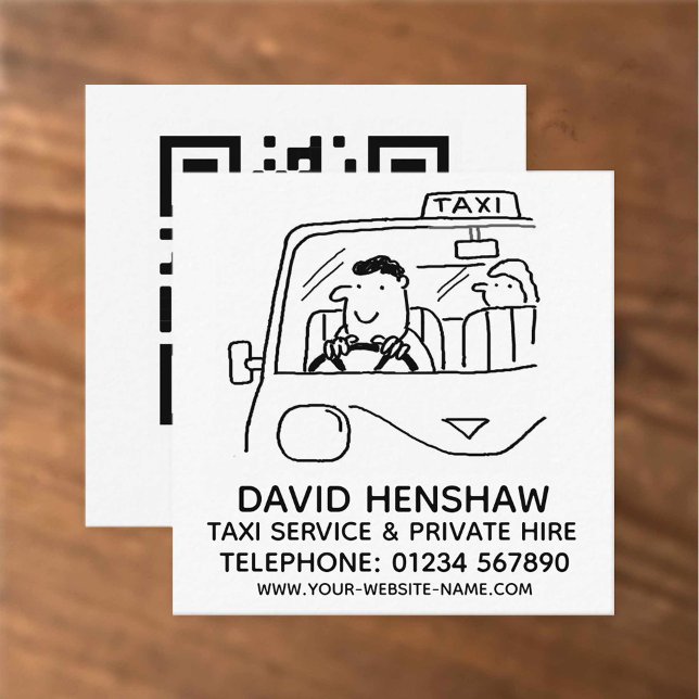 Taxi-Service & Privatvermietung Quadratische Visitenkarte (Von Creator hochgeladen)