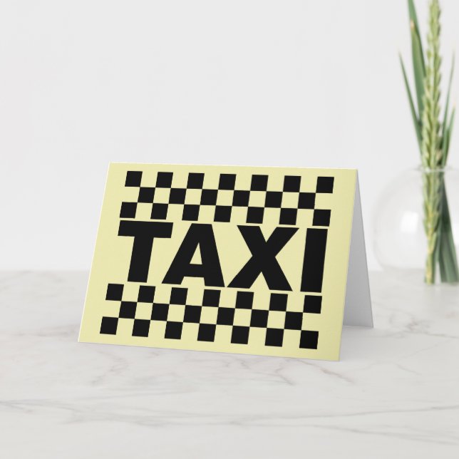 Taxi ~ Taxi Cab ~ Mietwagen Karte (Vorderseite)