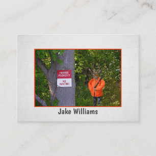 Taxidermist Großbuschenjäger mit Waffe Visitenkarte