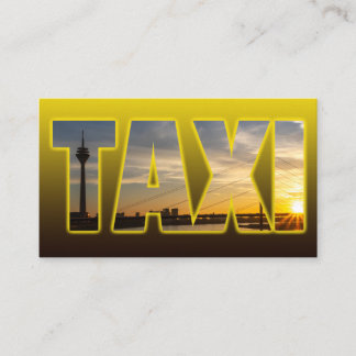 Taxifahrer Cabdriver gelbes Taxi Stadt Sonnenunter Visitenkarte