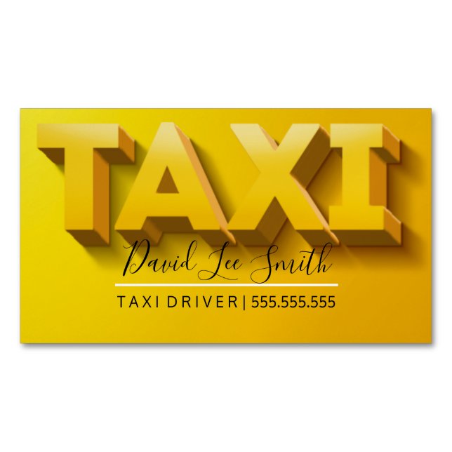 Taxifahrer / Führerdienst Magnetische Visitenkarte (Vorderseite)