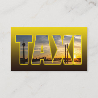 Taxifahrer gelbes Taxi mit Stadtrundgang Visitenkarte