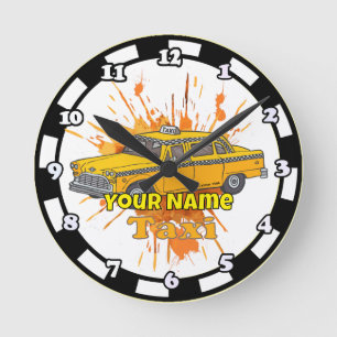 Taxifahrer Runde Wanduhr
