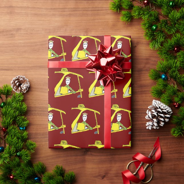 Taxifahrer Stickman Geschenkpapier (Feiertagsgeschenk)