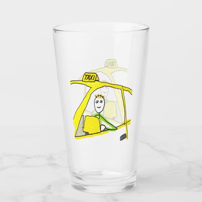 Taxifahrer Stickman Glas (Vorderseite)