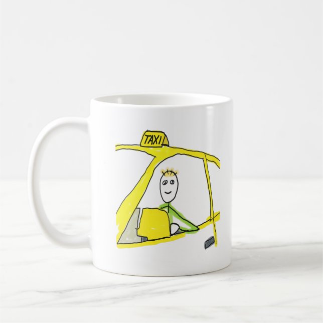 Taxifahrer Stickman Kaffeetasse (Links)