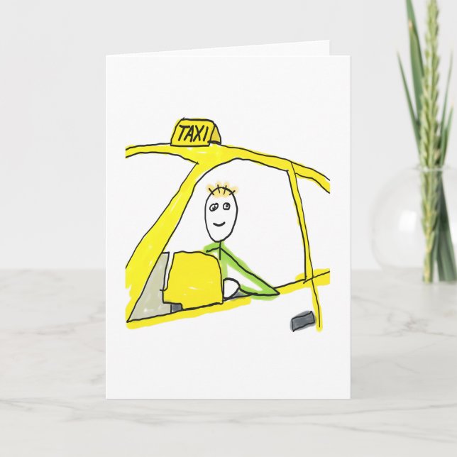 Taxifahrer Stickman Karte (Vorderseite)