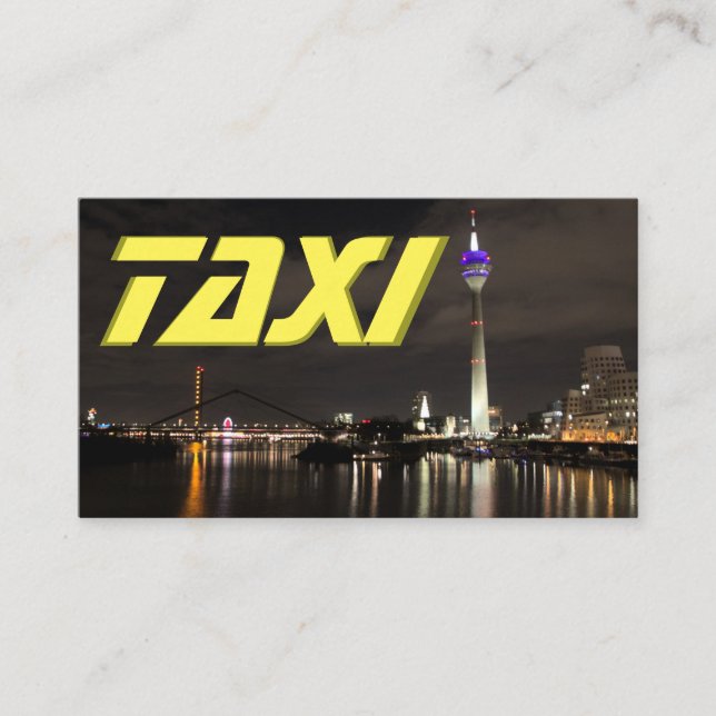 Taxifahrer - Straßenbeleuchtung nachts Visitenkarte (Vorderseite)