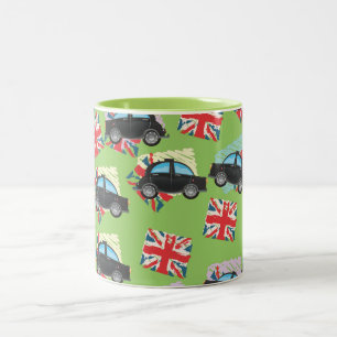 Taxis in London werden traditionell als black cab Zweifarbige Tasse