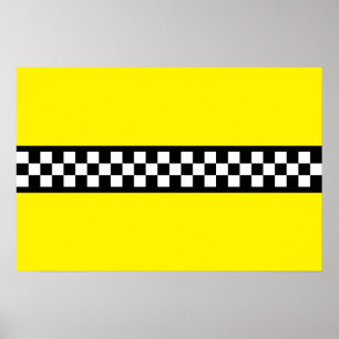 Taxis Karo Streifenmuster Poster