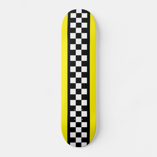 Taxis Karo Streifenmuster Skateboard (Vorderseite)