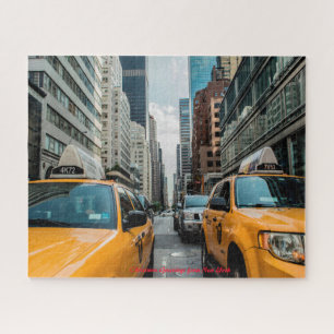 Taxis von New York.Frohe Weihnachten Puzzle