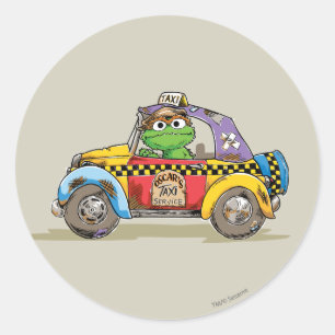 Taxiservice Oscar Vintage Runder Aufkleber