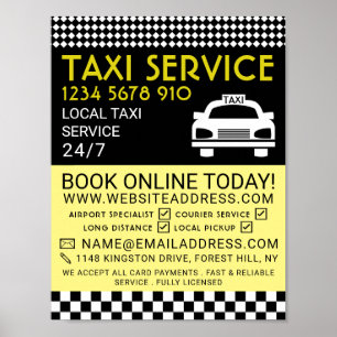 Taxistation, Taxi-Kab-Firmenwerbung Poster