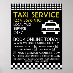 Taxistation, Taxi-Kab-Firmenwerbung Poster