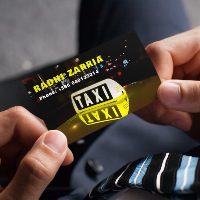 Taxitreiber Berufliches Schwarz-Gelb-Auto Visitenkarte (Von Creator hochgeladen)