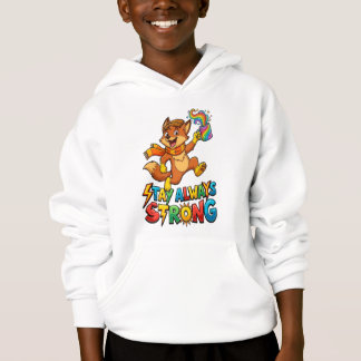 tay Always Strong Fox – Energetic Cartoon Fox with Hoodie