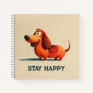 Tay Happy Dog – Süße positive Kunst mit Zitat Notizbuch